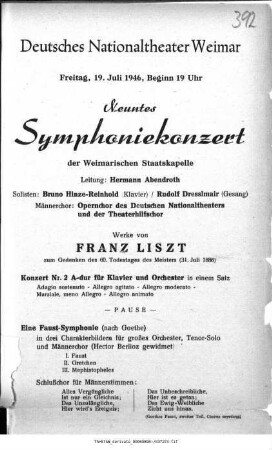 Neuntes Symphoniekonzert