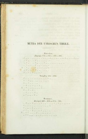 Metra der Lyrischen Theile