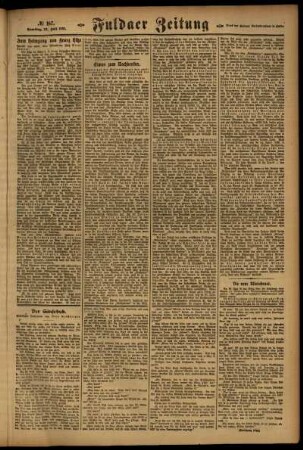 Zweite Ausgabe vom Samstag, den 23. Juli 1921.