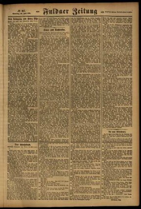 Zweite Ausgabe vom Samstag, den 23. Juli 1921.