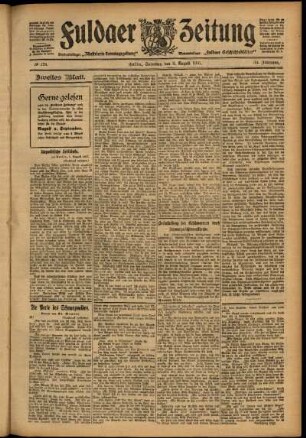 Zweite Ausgabe vom Samstag, den 03. August 1907.