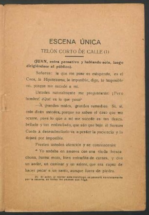 Escena única : Telón corto de calle (1)