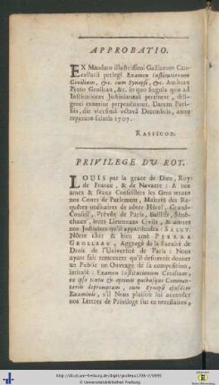 Privilege Du Roy.