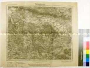 Topographische Karte der Gegend nordöstlich von Lemgo zwischen Relier, Hessisch Oldendorf, Rinteln und Dehme bis zum Wesergebirge