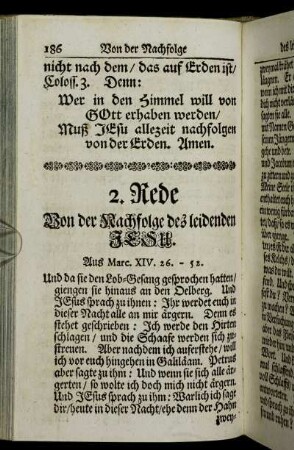 2. Rede Von der Nachfolge des leidenden Jesu.