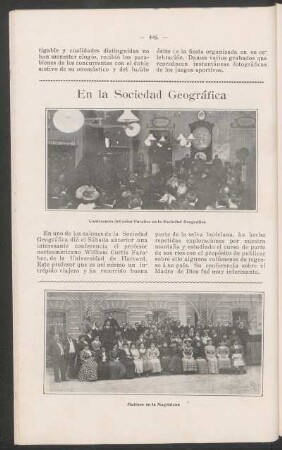 En la Sociedad Geográfica
