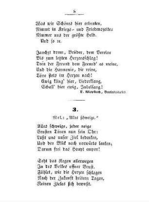 3. Mel.: "Alles schweige."