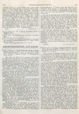 678-679 [Rezension] Augustinus, Aurelius, Bekenntnisse