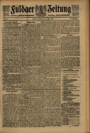 Zweite Ausgabe vom Freitag, den 11. Juni 1909.