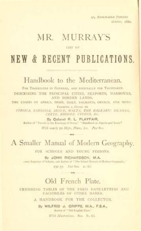 Mr. Murray's list of new & recent publications