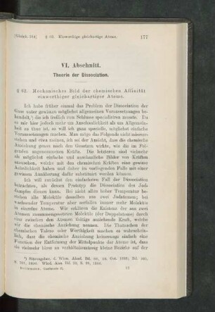 VI. Abschnitt. Theorie der Dissociation