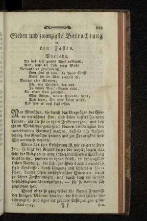 Sieben und zwanzigste Betrachtung in den Fasten.