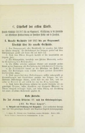 Erste Periode. Die Zeit Friedrich Wilhelms III. nach den Befreiungskriegen