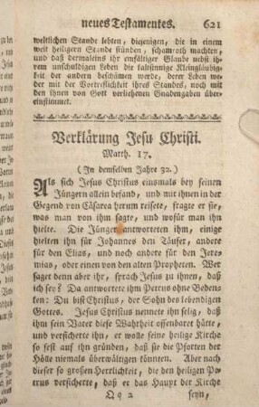 Verklärung Jesu Christi. Matth. 17.