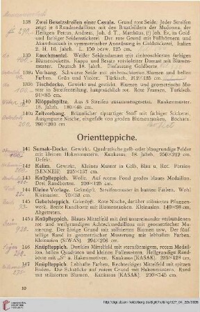 Orientteppiche (Nr. 141-174)