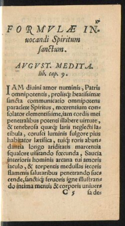 Formulae Invocandi Spiritum sanctum.