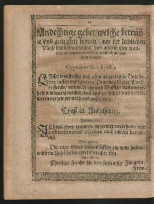 Andechtige gebet/ welche betrübte und gengstigte herzen ...