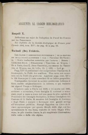 Aggiunta al Saggio Bibliografico.