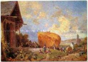 Postkarte mit Gemäldereproduktion von Carl Spitzweg