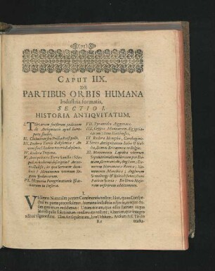 Caput IIX. De Partibus Orbis Humana Industria formatis.