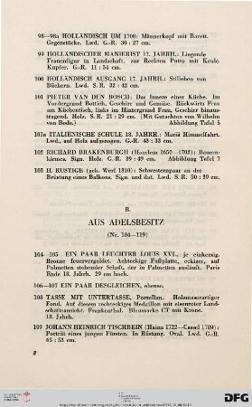 B. Aus Adelsbesitz (Nr. 104-119)