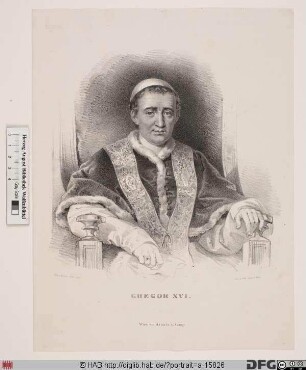 Bildnis Papst Gregor XVI. (Bartolommeo Alberto Cappellari) (reg. 2. 2. 1831 - 1. 6. 1846)