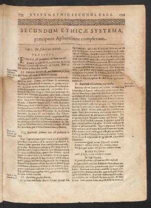 Secundum Ethicae Systema, praecipuos Aphorismos complexum.