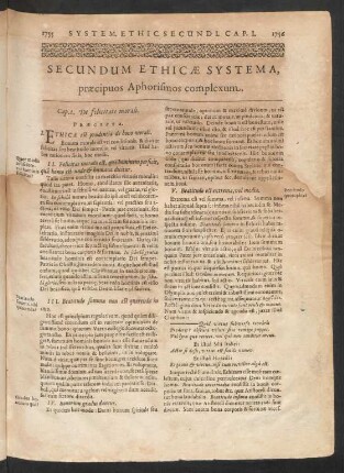 Secundum Ethicae Systema, praecipuos Aphorismos complexum.