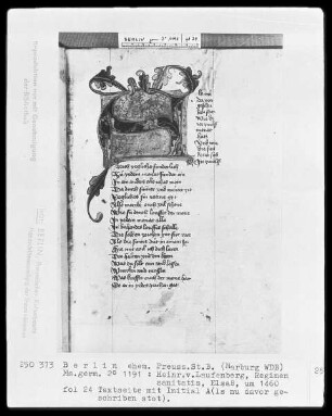 Heinrich von Laufenberg, Regimen sanitatis, deutsch — Initiale A (ls nu davor geschriben stot), Folio 24recto