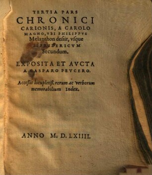 ... pars chronici Carionis, 3.