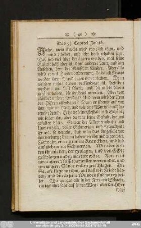 Das 53. Capitel Jesaiä.