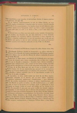 Historia de la filosofía de Will Durant. Joaquín Gil, editor