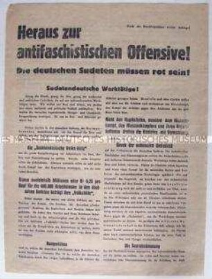 Propagandaflugblatt der sudetendeutschen Kommunisten zu den Wahlen 1935