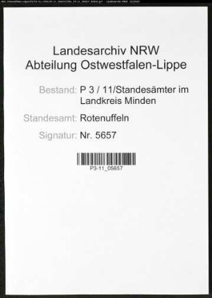 Sterberegister Standesamt Rothenuffeln