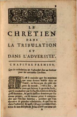 Le Chrétien Dans La Tribulation Et Dans L'Adversité, 1