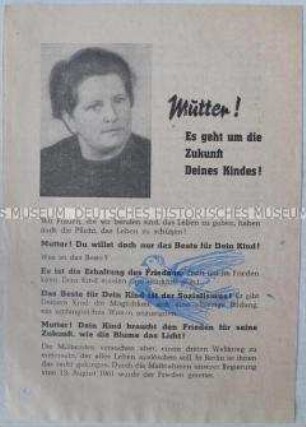 Propagandaflugblatt der Nationalen Front zur Volkskammerwahl 1961