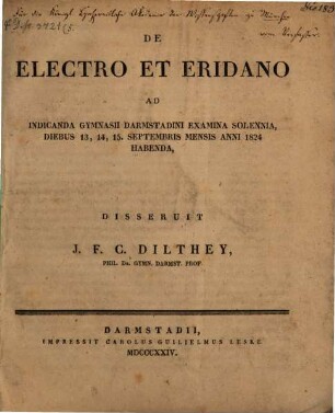 De electro et eridano