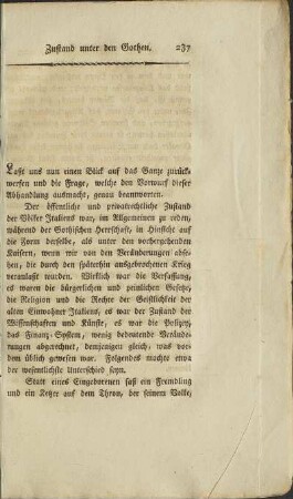 Zustand unter den Gothen
