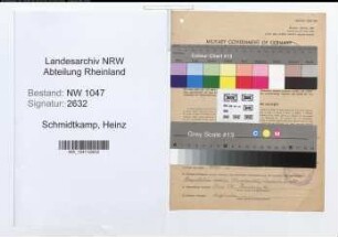 Entnazifizierung Heinz Schmidtkamp , geb. 03.05.1895 (Beamter)