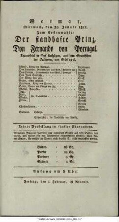 Der standhafte Prinz, Don Fernando von Portugal