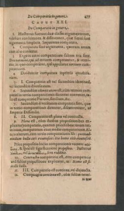 Caput XXI. De Comparatis in genere.
