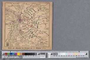 Karte zur Schlacht bei Leipzig am 18. Oktober 1813.
