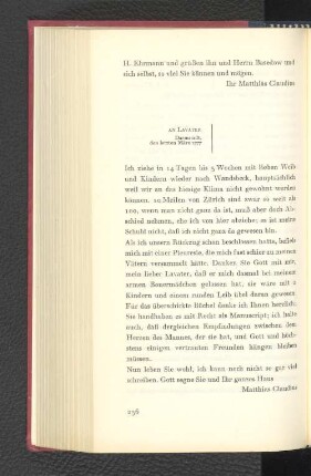 An Lavater Darmstadt, den letzten März 1777