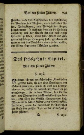 Das sechszehnte Capitel. Von den faulen Fiebern.