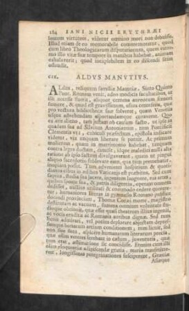 CIX. Aldus Manutius.