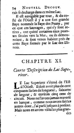 Courte Description du Lac Superieur.