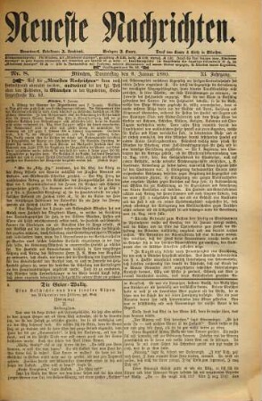 Neueste Nachrichten. 1880 = Jg. 33, 1 - 3