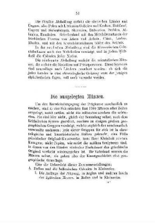 Die ausgelegten Münzen