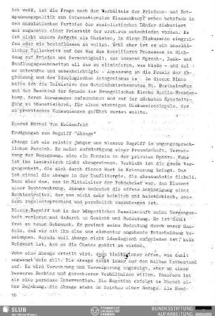 Erwägungen zum Begriff "Absage"