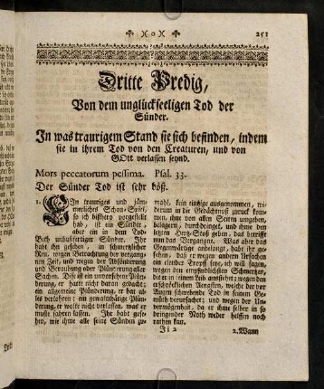 251-264, Dritte Predig von dem unglueckseeligen Tod der ...